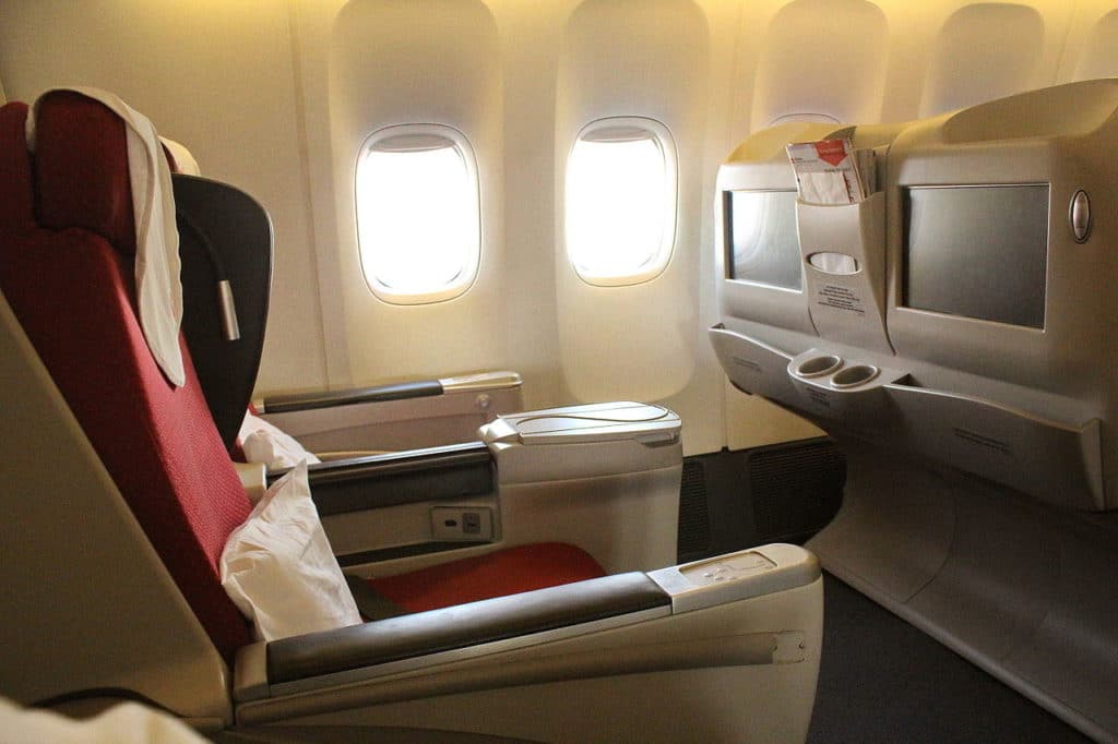 improved seating is one of the perks of business class flights 